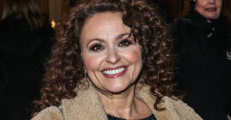 Nadia Sawalha smiling at the The Press Night For "Jack And The Beanstalk"