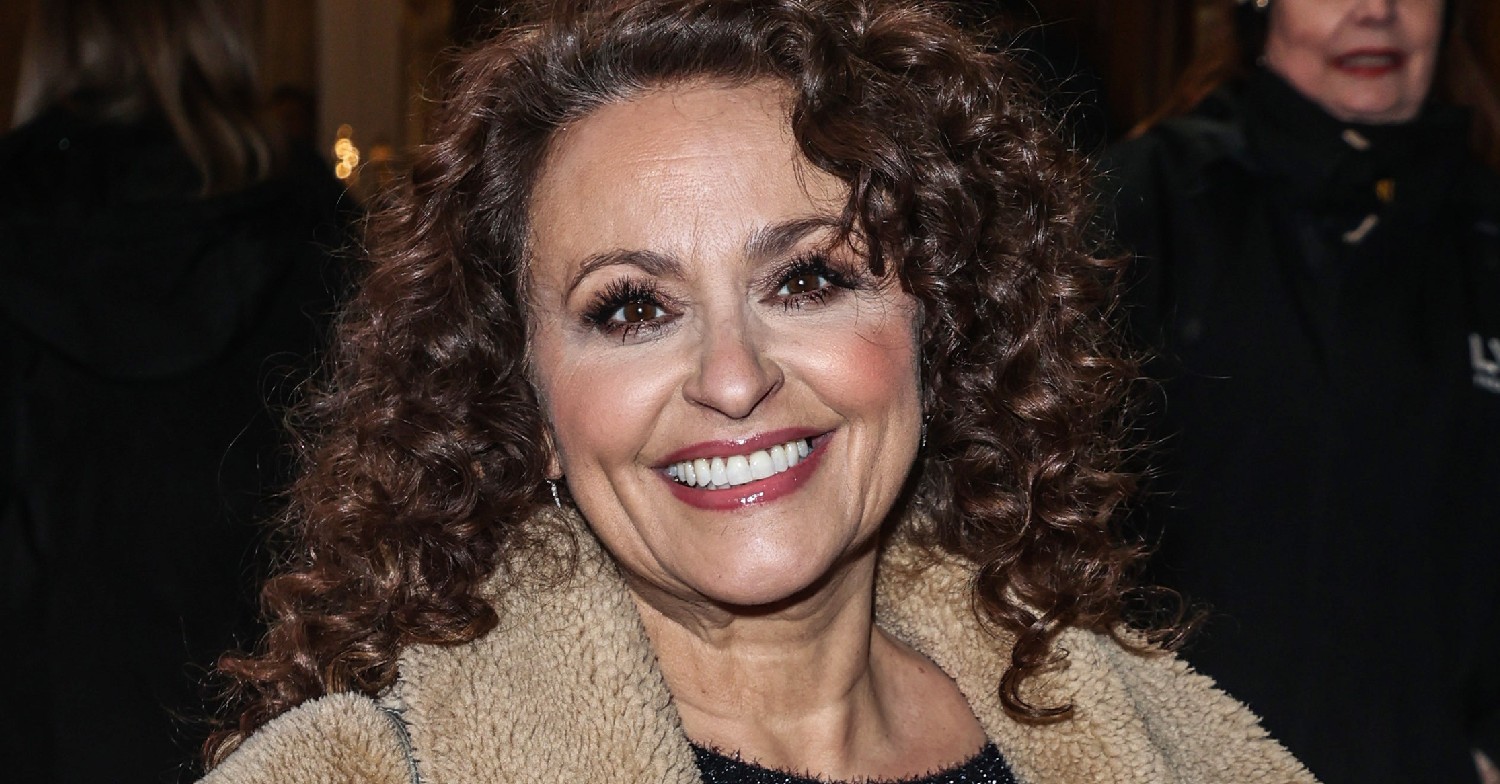 Nadia Sawalha smiling at the The Press Night For "Jack And The Beanstalk"