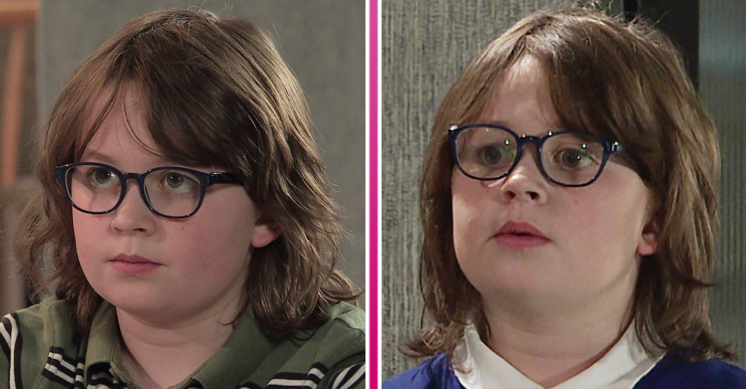 Sam looking worried and surprised in Coronation Street