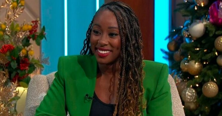 I'm A Celebrity star Scarlette Douglas smiling on Lorraine