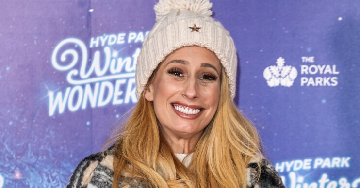 Stacey Solomon smiling at Winter Wonderland event