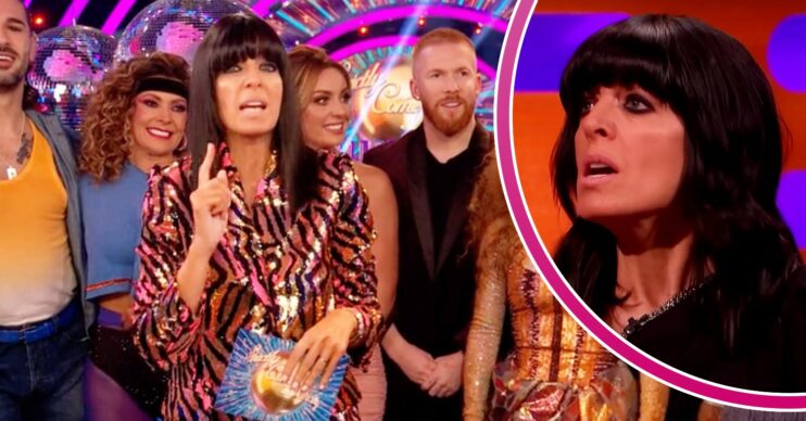 Strictly host Claudia Winkleman raises a finger