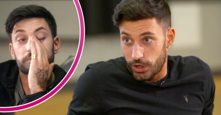 Strictly star Giovanni Pernice wipes away a tear