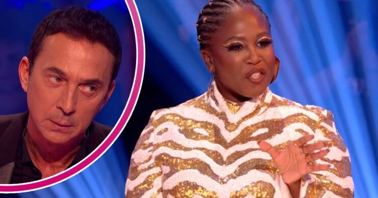 Strictly judges Bruno Tonioli glares and Motsi Mabuse explains her point