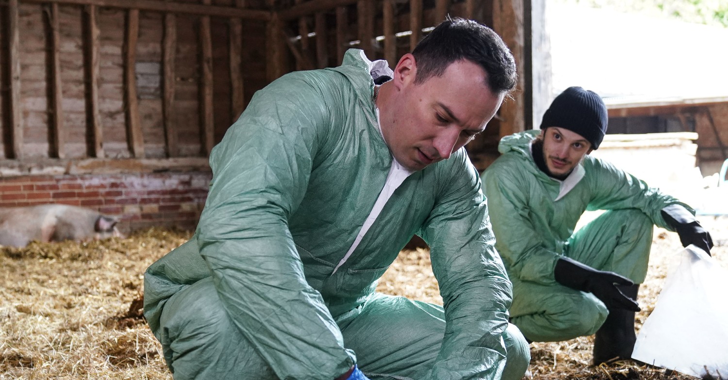 David Caves and Alastair Michael in character in Silent Witness