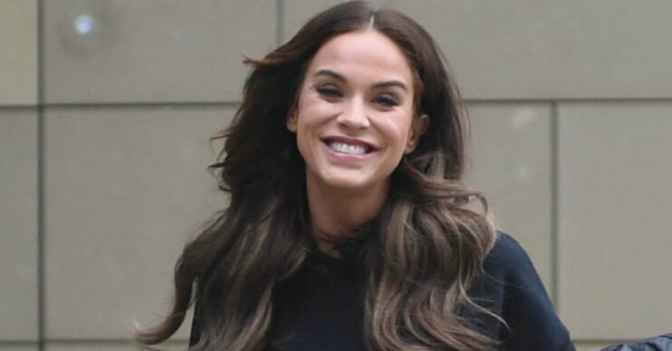Vicky Pattison smiling while out in Manchester