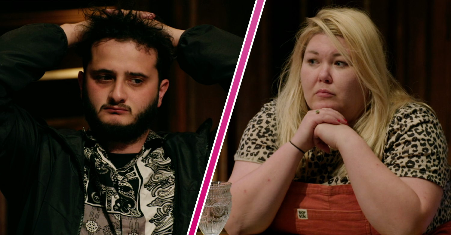 Wilf and Hannah The Traitors looking worried