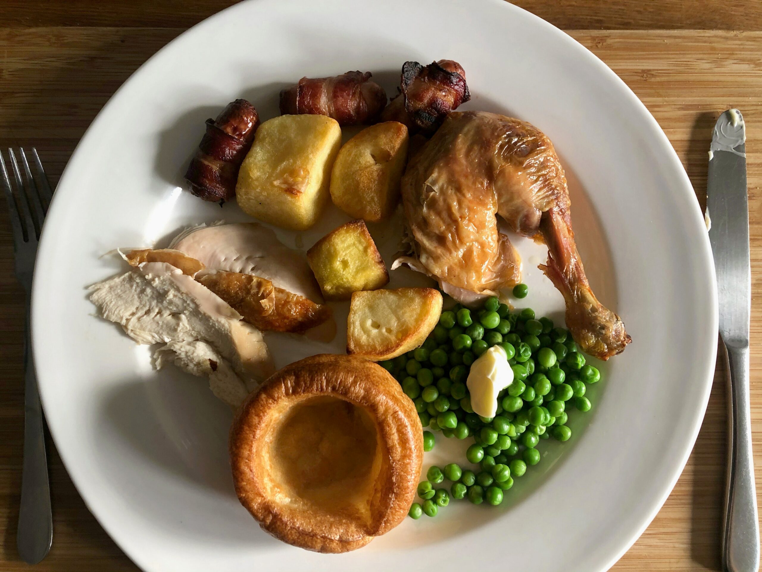 Sad looking Christmas dinner on a plate