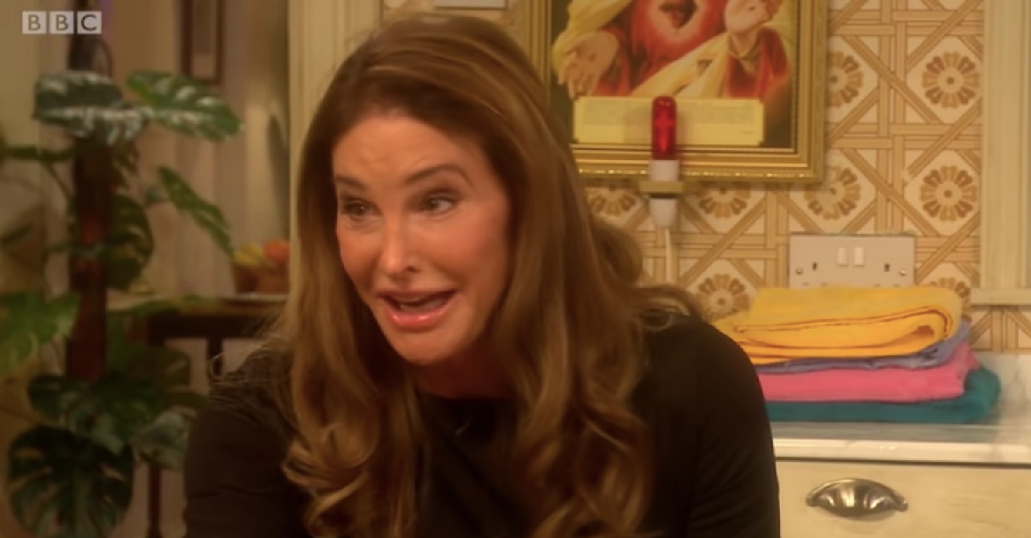Caitlyn Jenner being interviewed on All Round To Mrs Brown's