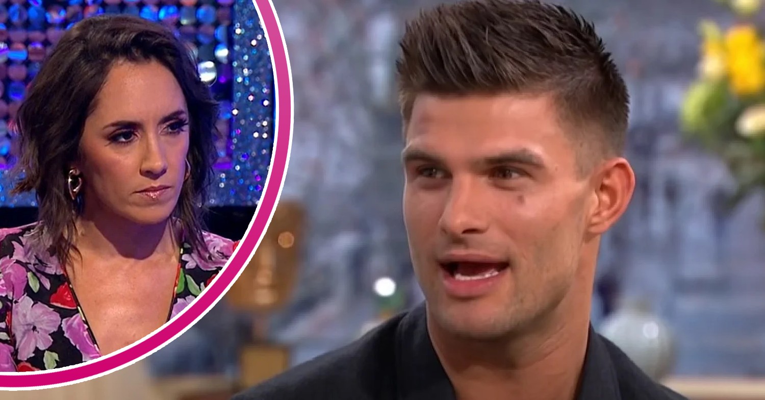 Strictly star Janette Manrara looking concerned, Aljaz Skorjanec speaking