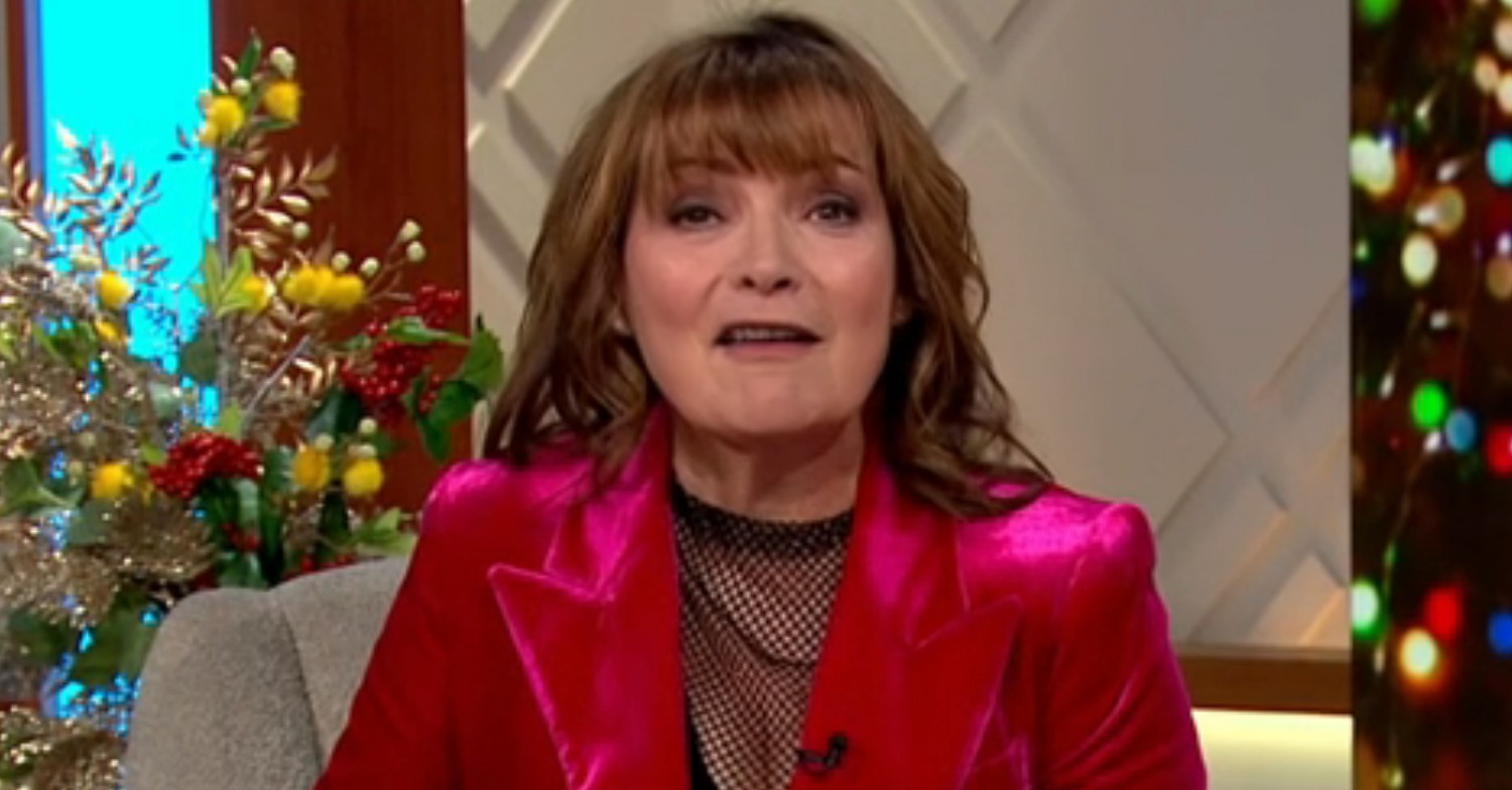 Lorraine Kelly speaking to camera on Lorraine today