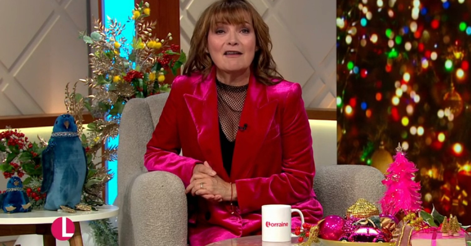 Lorraine Kelly speaking to camera on Lorraine today
