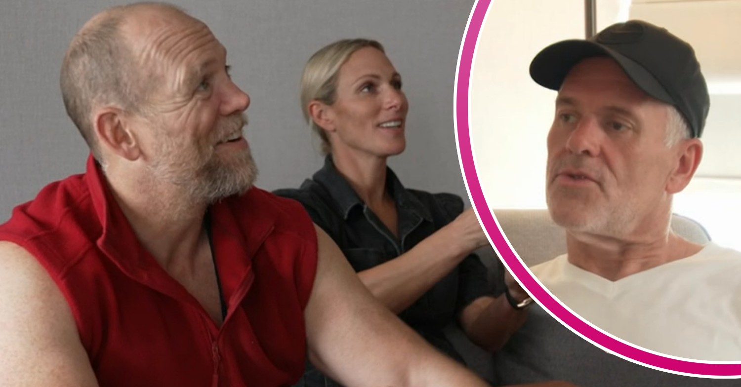 Mike Tindall and Zara Tindall, I'm A Celebrity 2022 star Chris Moyles in a baseball cap