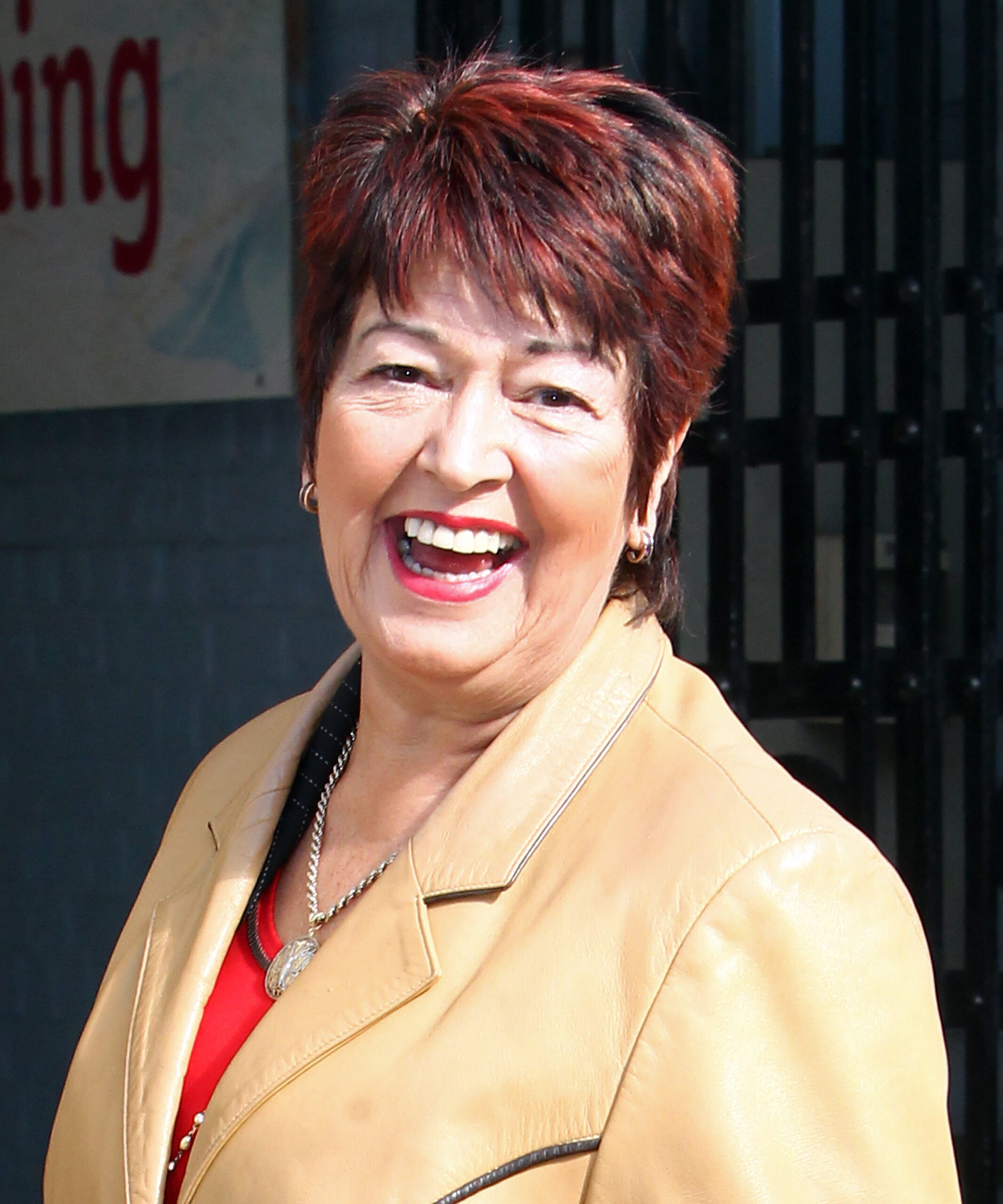 Ruth Madoc smiling in the sunshine