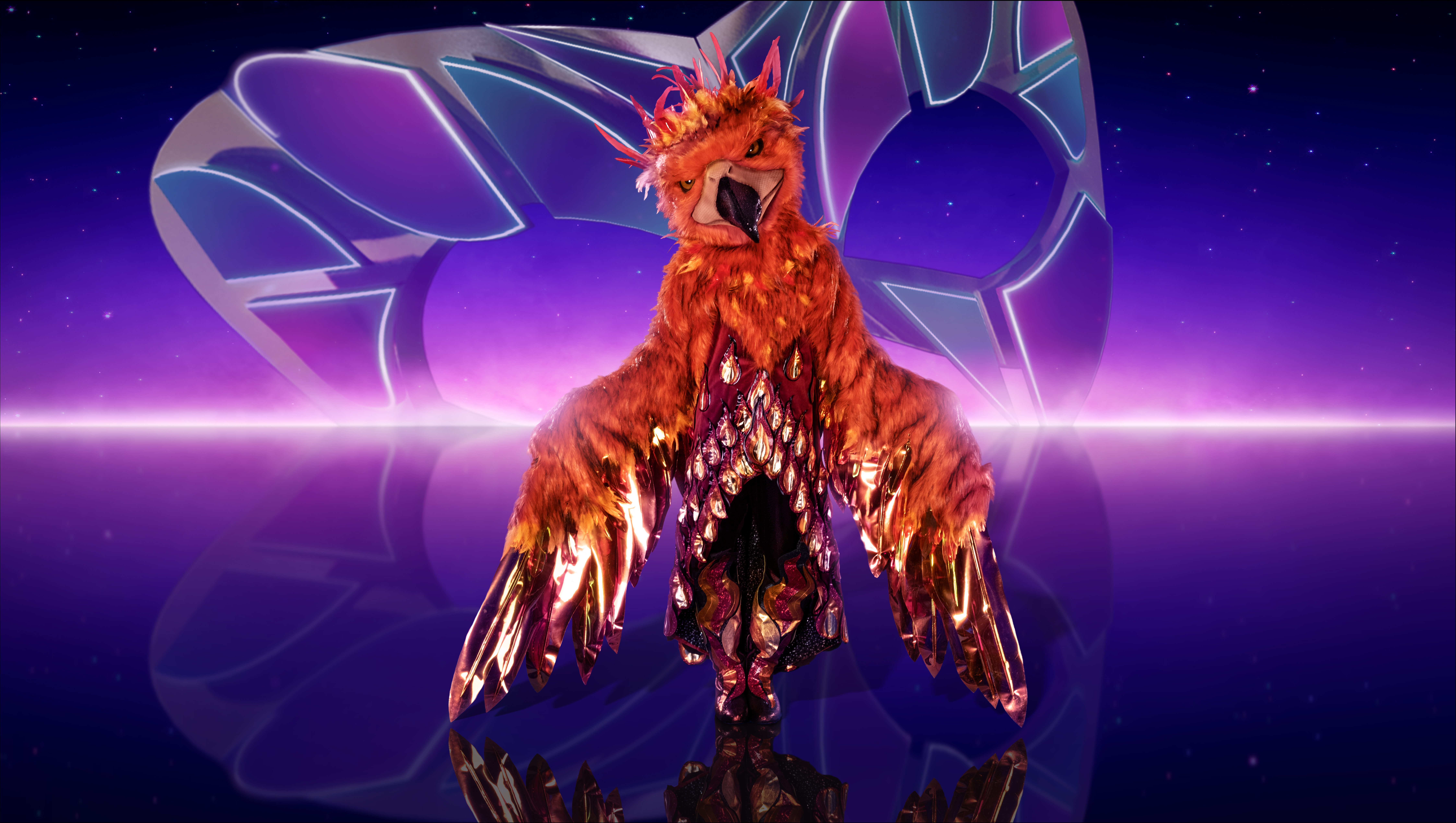 Phoenix poses on The Masked Singer 2023