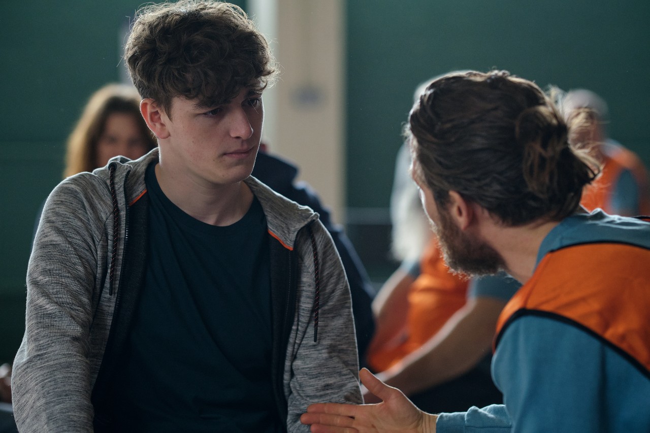 Ryan frowns at Tommy in prison in Happy Valley