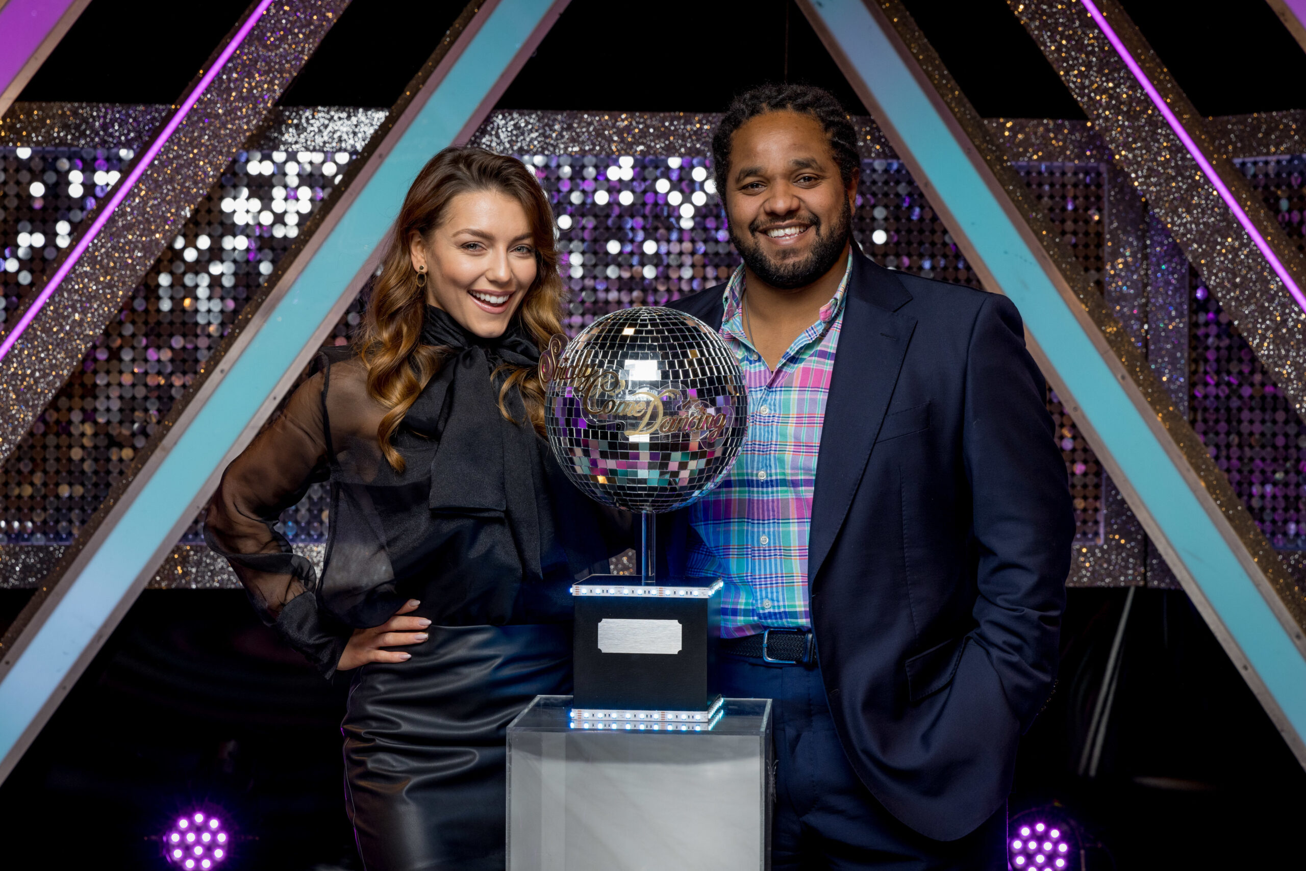 Strictly stars Hamza and Jowita posing with the trophy
