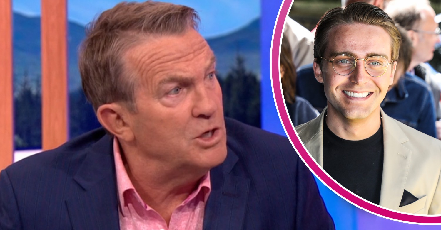 Bradley Walsh on The One Show and son Barney smiling at TRIC Awards
