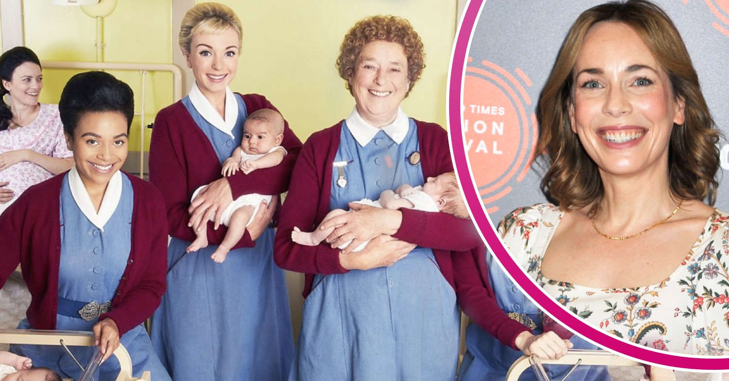 Call the Midwife cast photo, Laura Main smiling