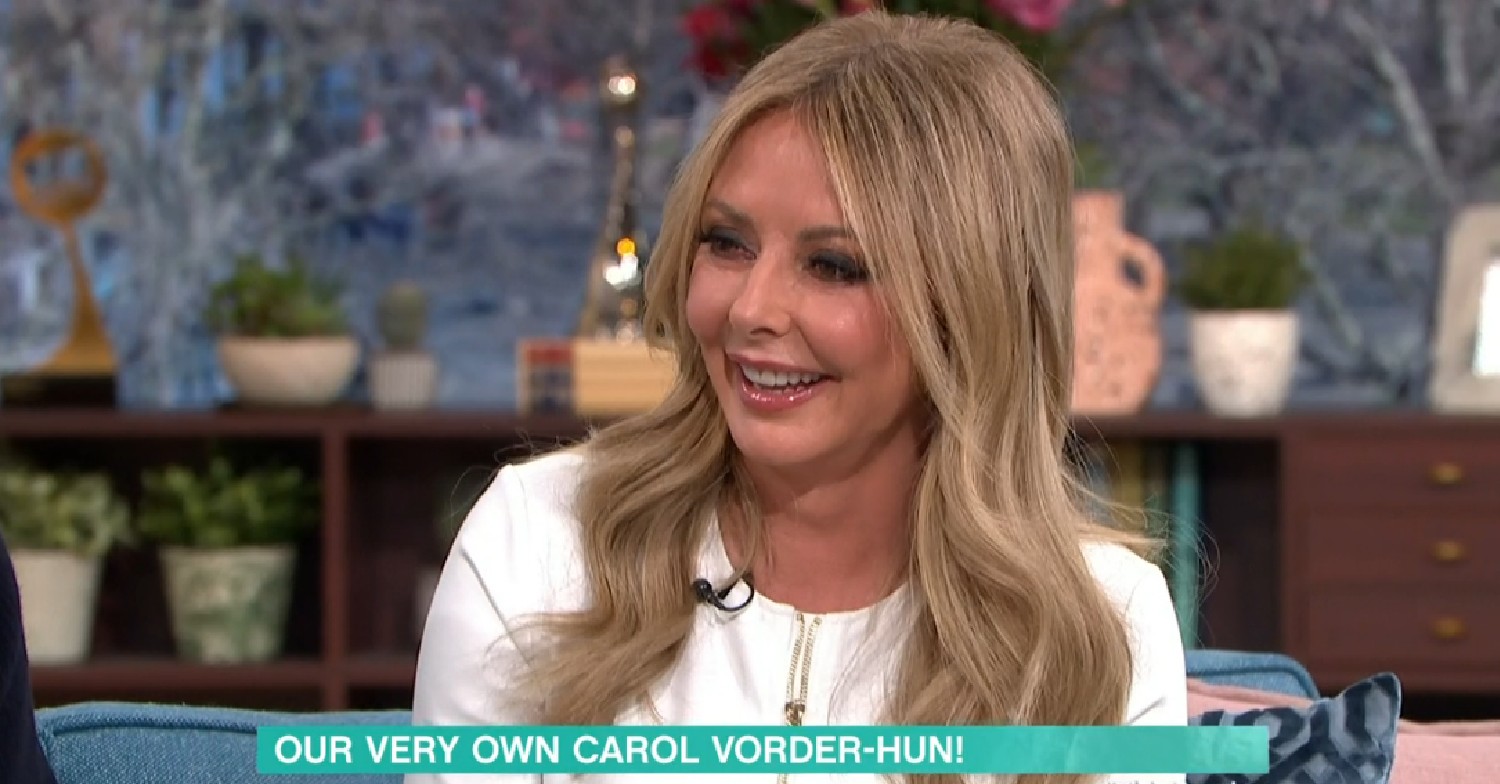 Carol Vorderman smiling on This Morning today