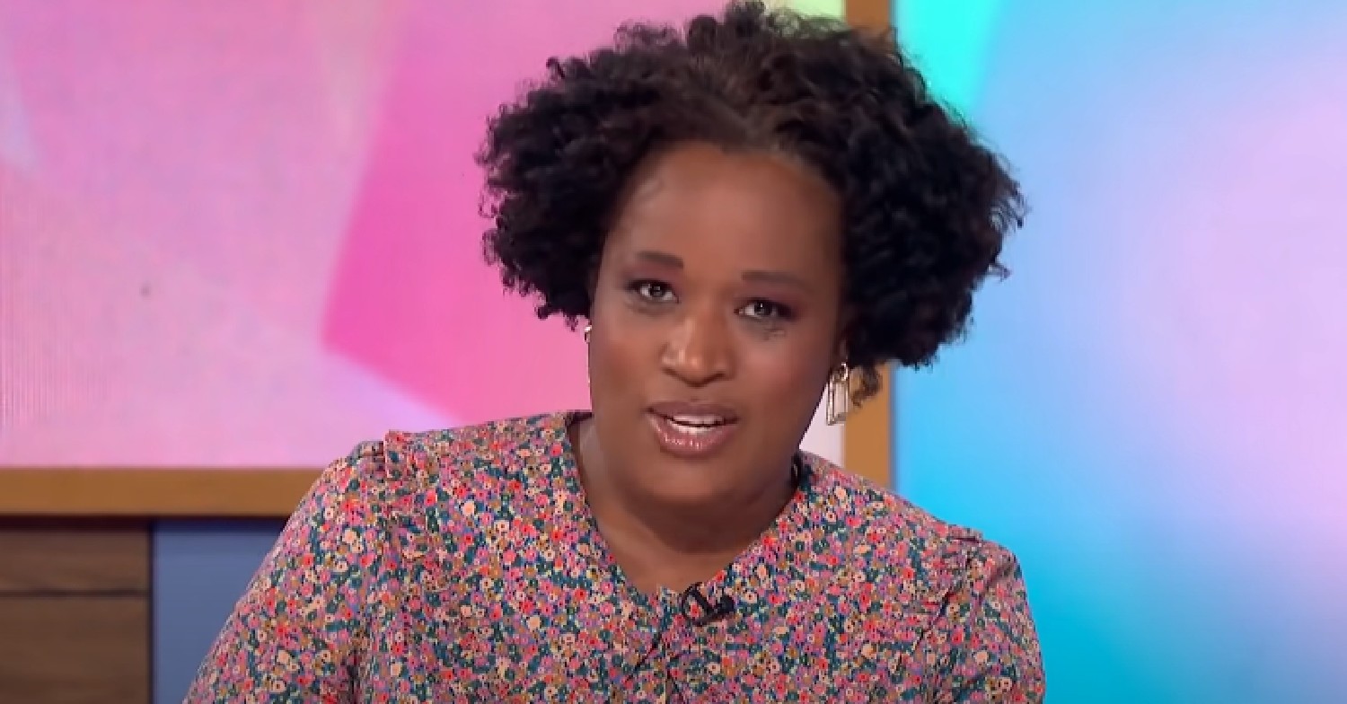 Charlene White speaking to the camera on Loose Women