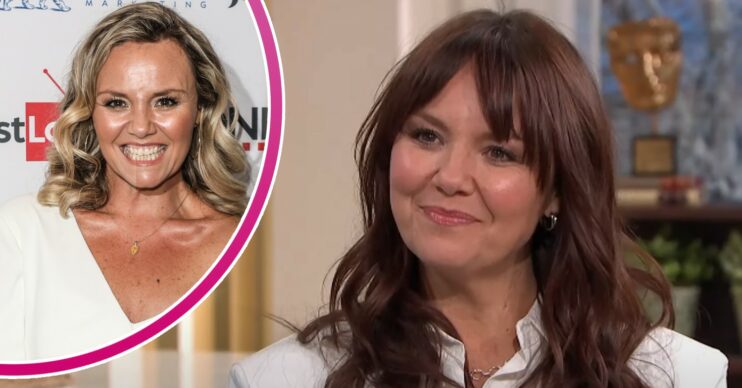 Charlie Brooks smiling at event, on This Morning with brown hair