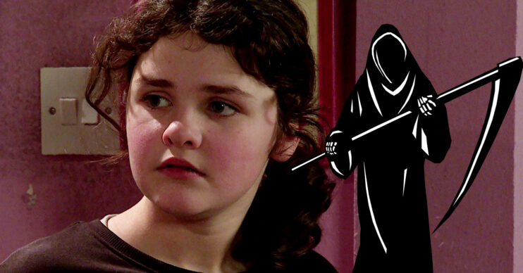 Coronation Street's Hope is next to a grim reaper silhouette