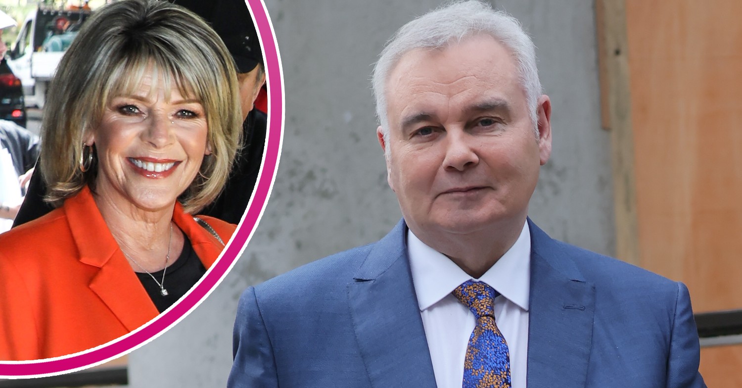 Ruth Langsford smiling at TRIC Awards, Eamonn Holmes outside TV studios