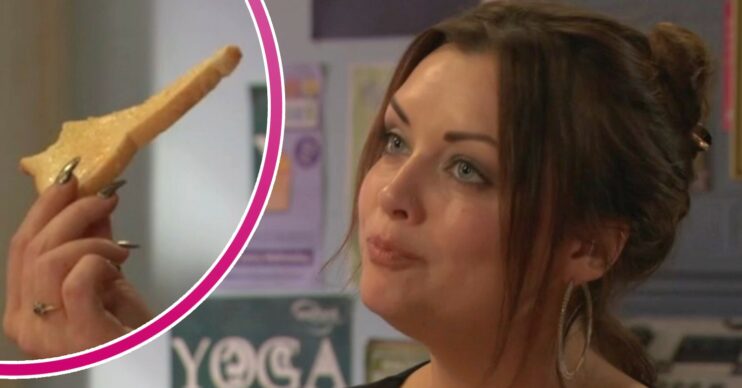 Whitney Dean in EastEnders and a piece of toast