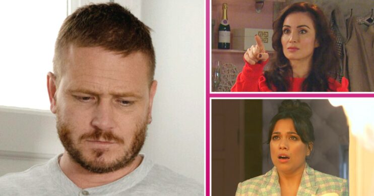 Emmerdale spoilers: David, Leyla and Priya threeway split pic