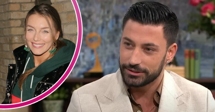 Jowita Przystał smiling and Giovanni Pernice on This Morning