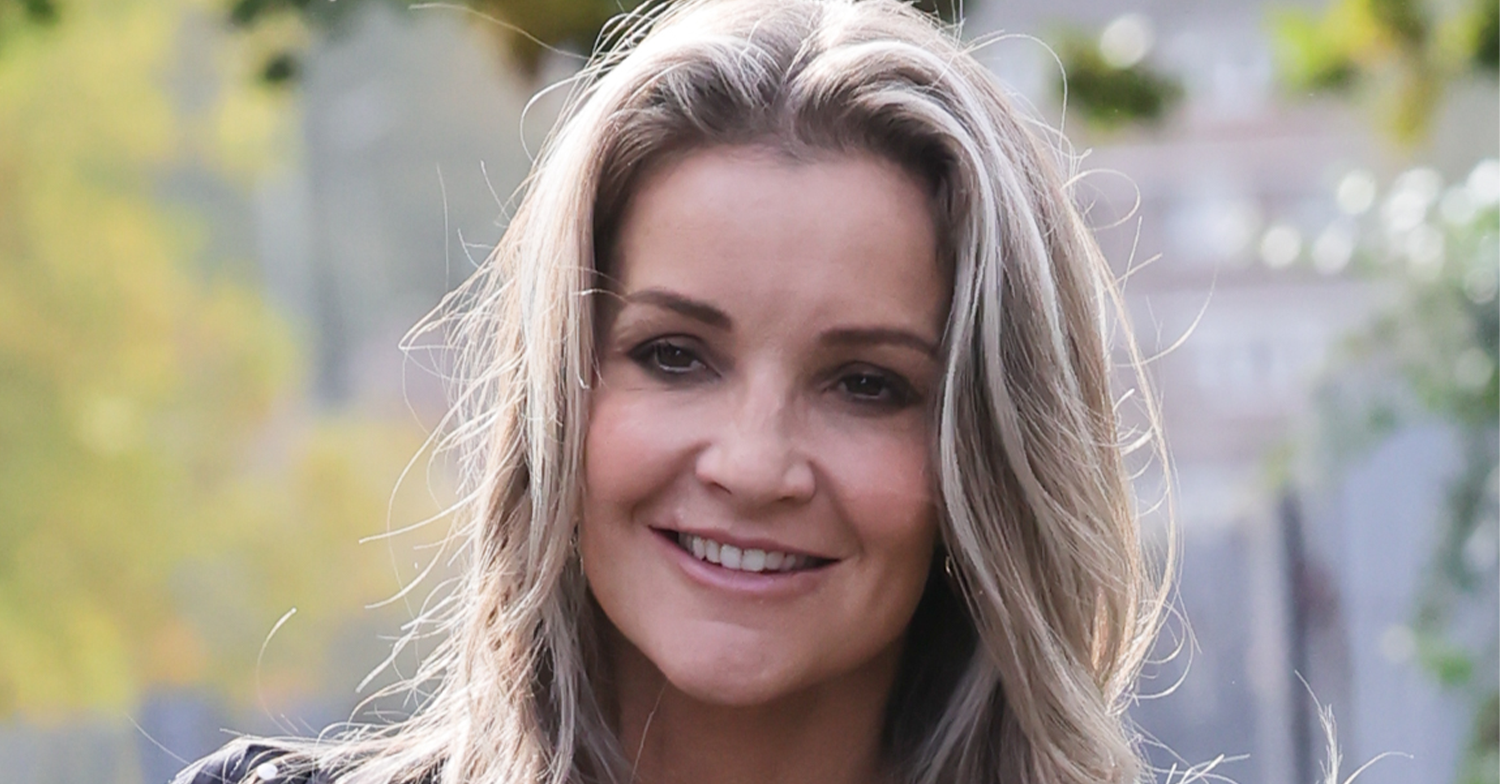 Helen Skelton smiling in the street
