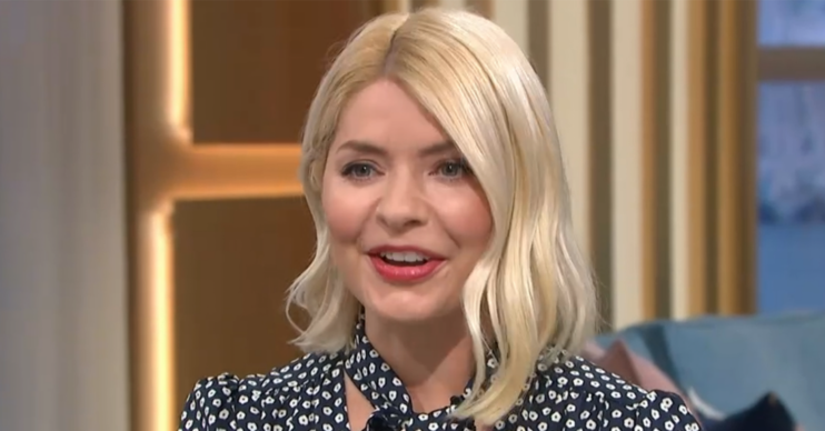 Holly Willoughby in a spotted blouse
