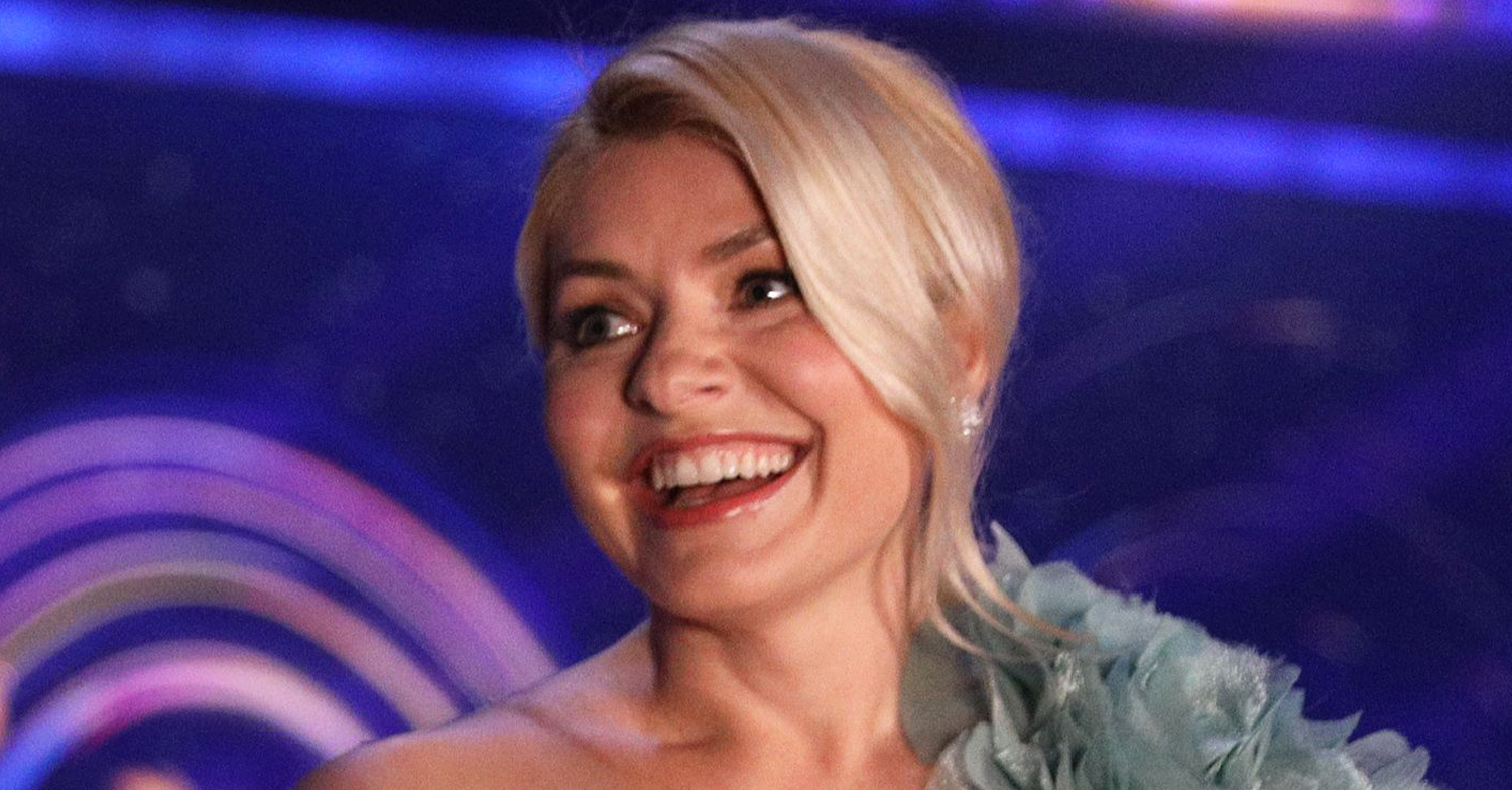Holly Willoughby smiling on Dancing On Ice