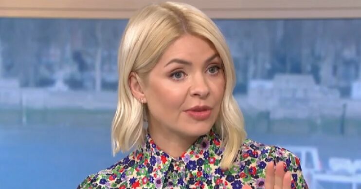 Holly Willoughby in floral dress on This Morning today