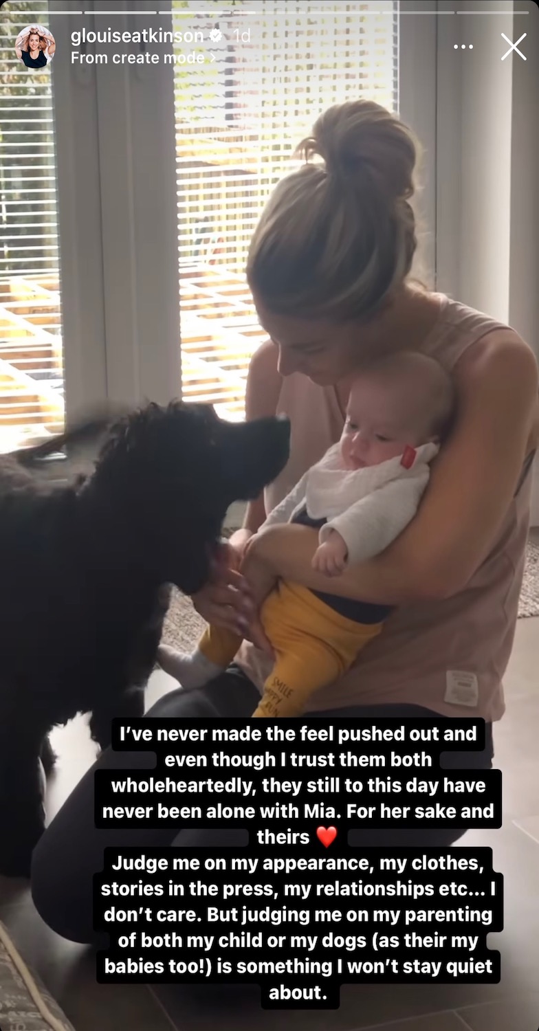 Gemma Atkinson with her dog and daughter