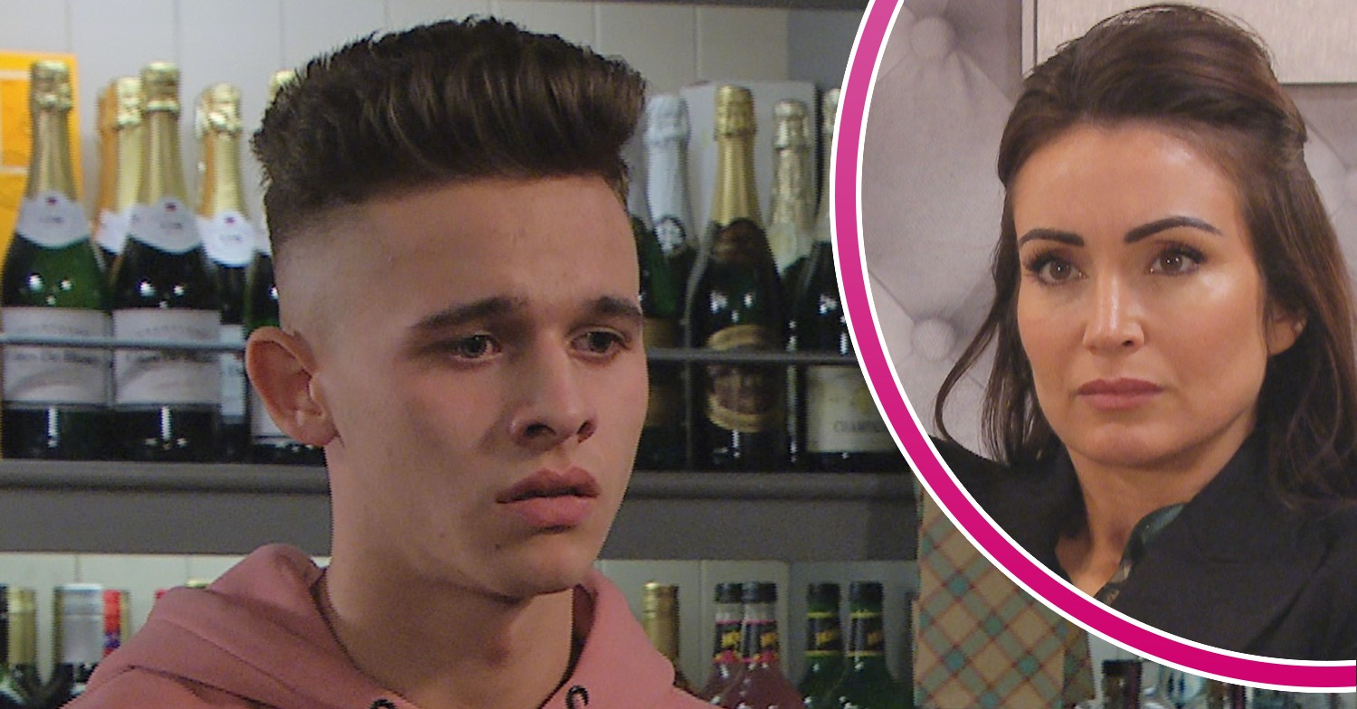 Jacob looking upset and Leyla looking annoyed in Emmerdale