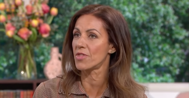 Julia Bradbury being interviewed on TV