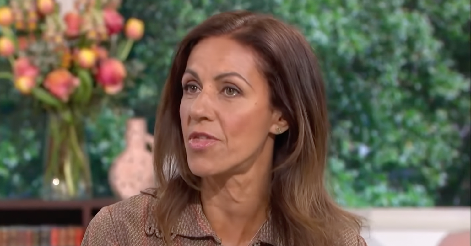 Julia Bradbury being interviewed on TV