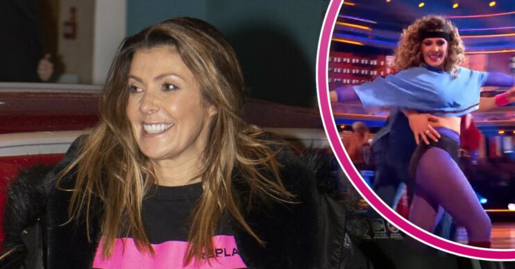 Kym Marsh smiling and dancing on Strictly