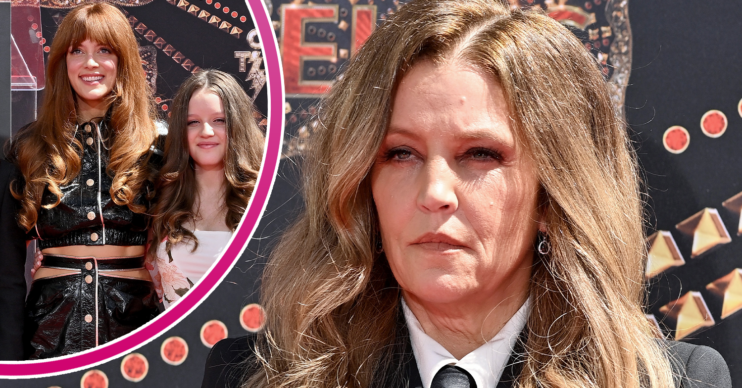Lisa Marie Presley and two of her daughters
