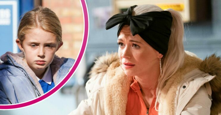 Lexi and Lola in EastEnders looking sad