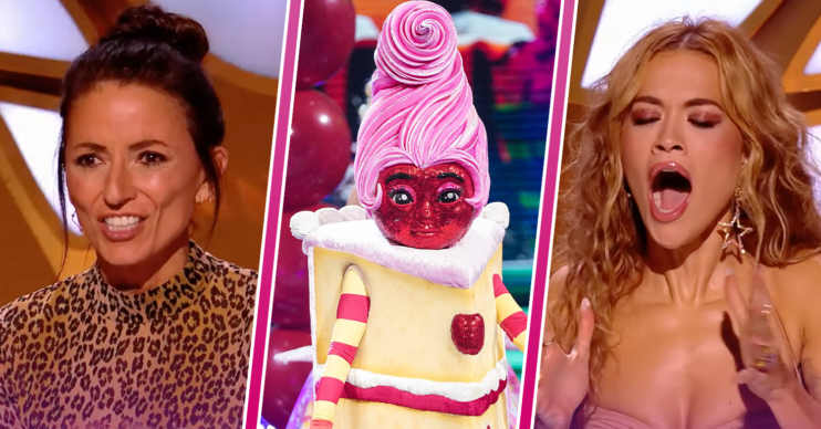 The Masked Singer UK: Piece of Cake, Davina and Rita looking shocked