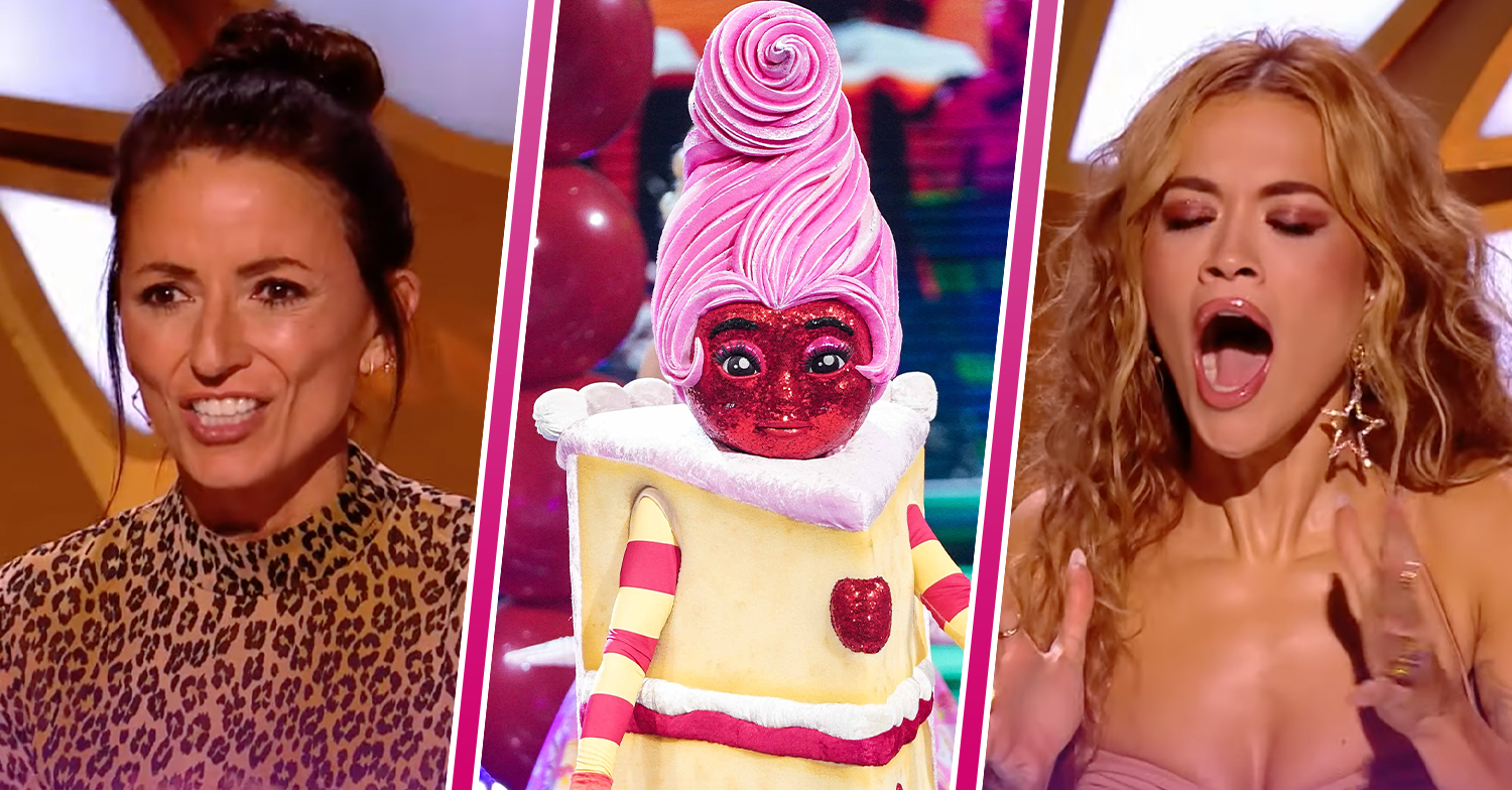 The Masked Singer UK: Piece of Cake, Davina and Rita looking shocked