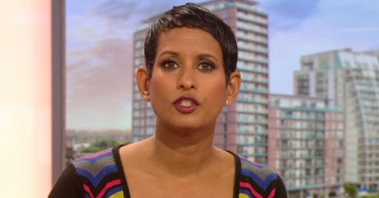 Naga Munchetty in black dress on BBC Breakfast today