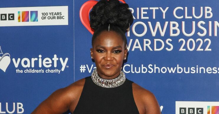 Dancing On Ice judge Oti Mabuse smiling at event