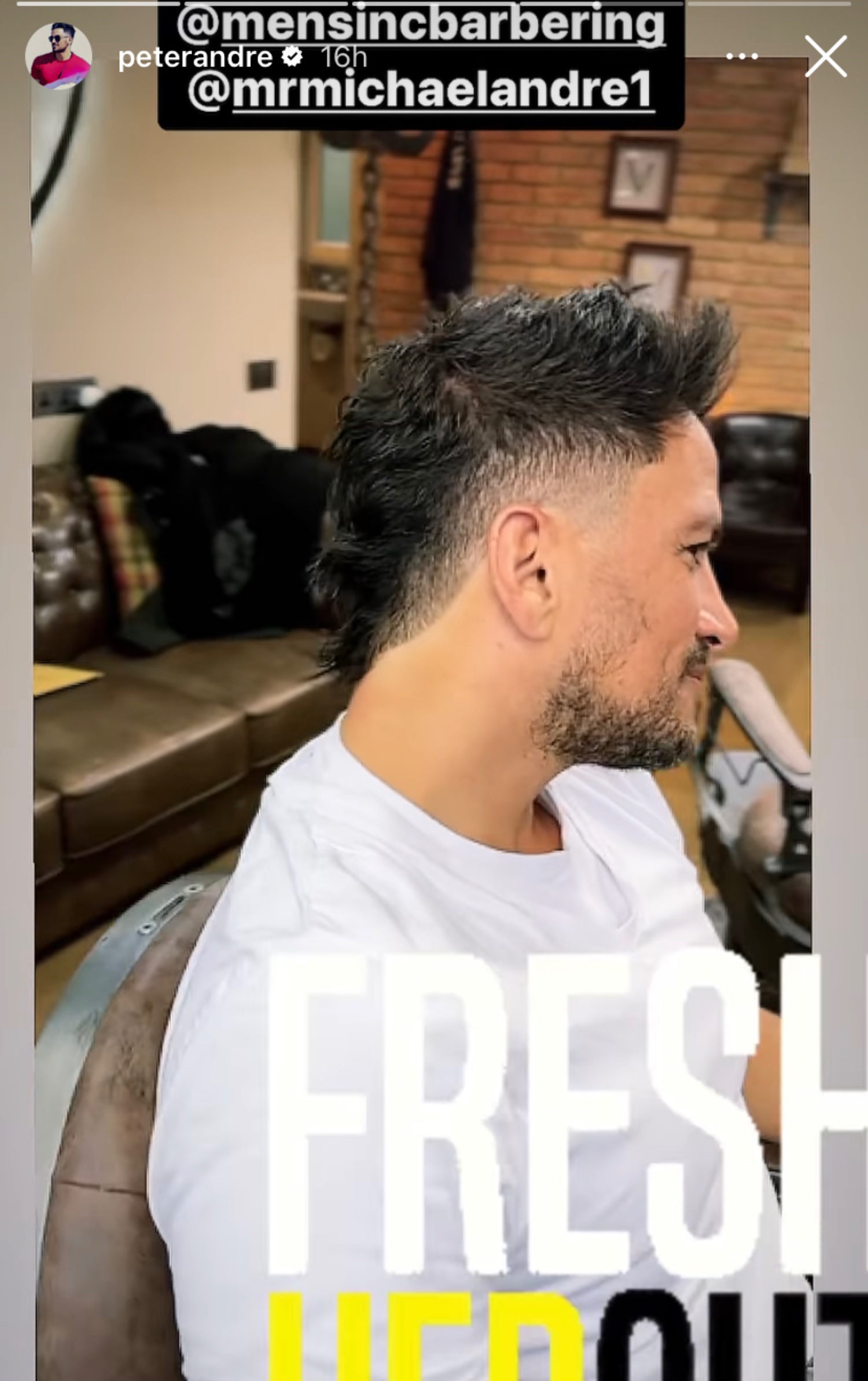 Peter Andre hair on Instagram