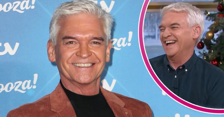 Phillip Schofield smiling at ITV Palooza and on This Morning