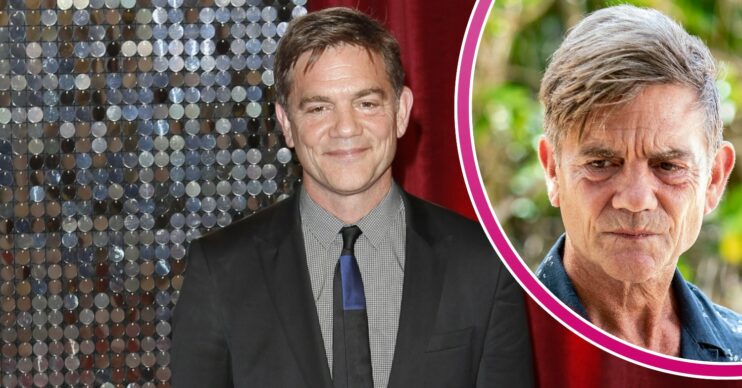 John Michie smiling on the red carpet and concentrating in Death in Paradise