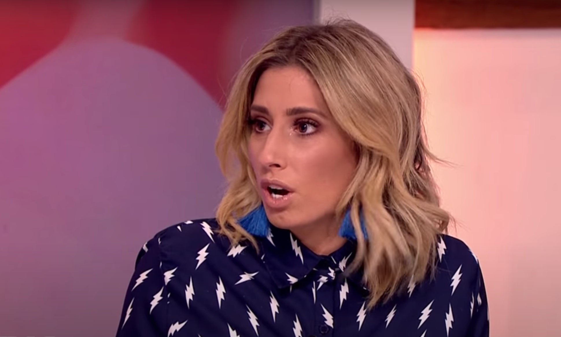 Stacey Solomon speaking on Loose Women